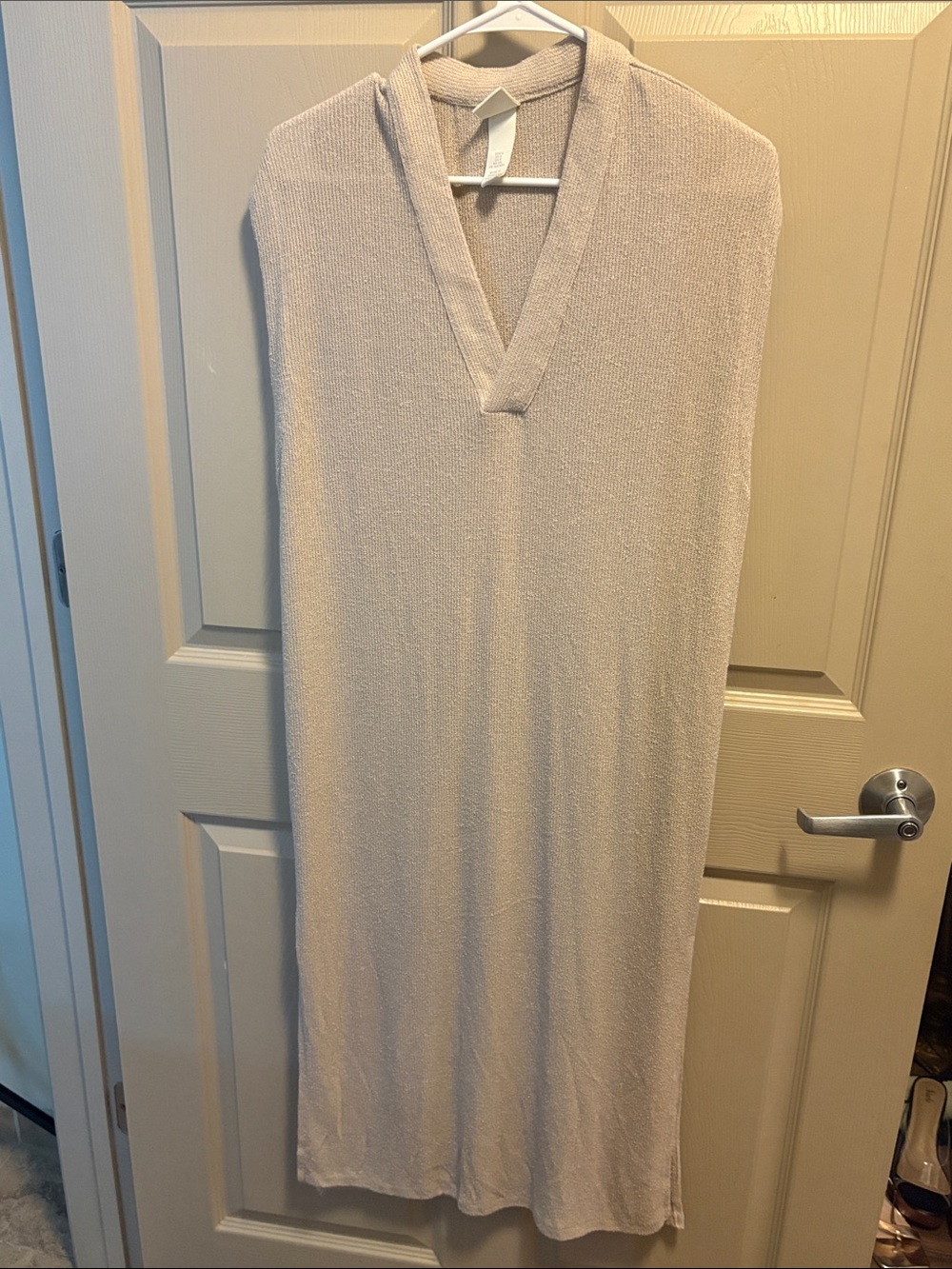 H&M Light Taupe Knit V-Neck Maxi Dress